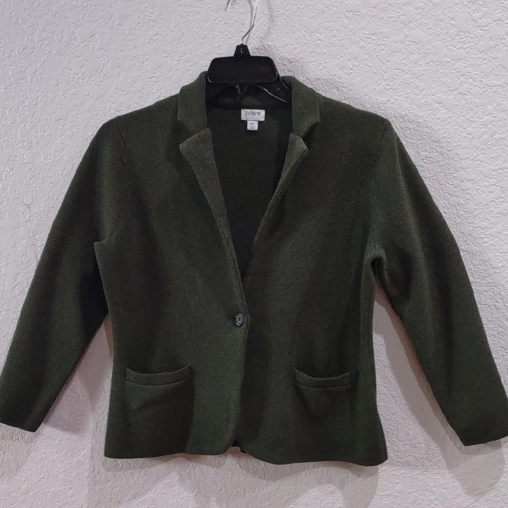 J. Crew Green Blazer Structured Suit Jacket - Picture 5 of 16
